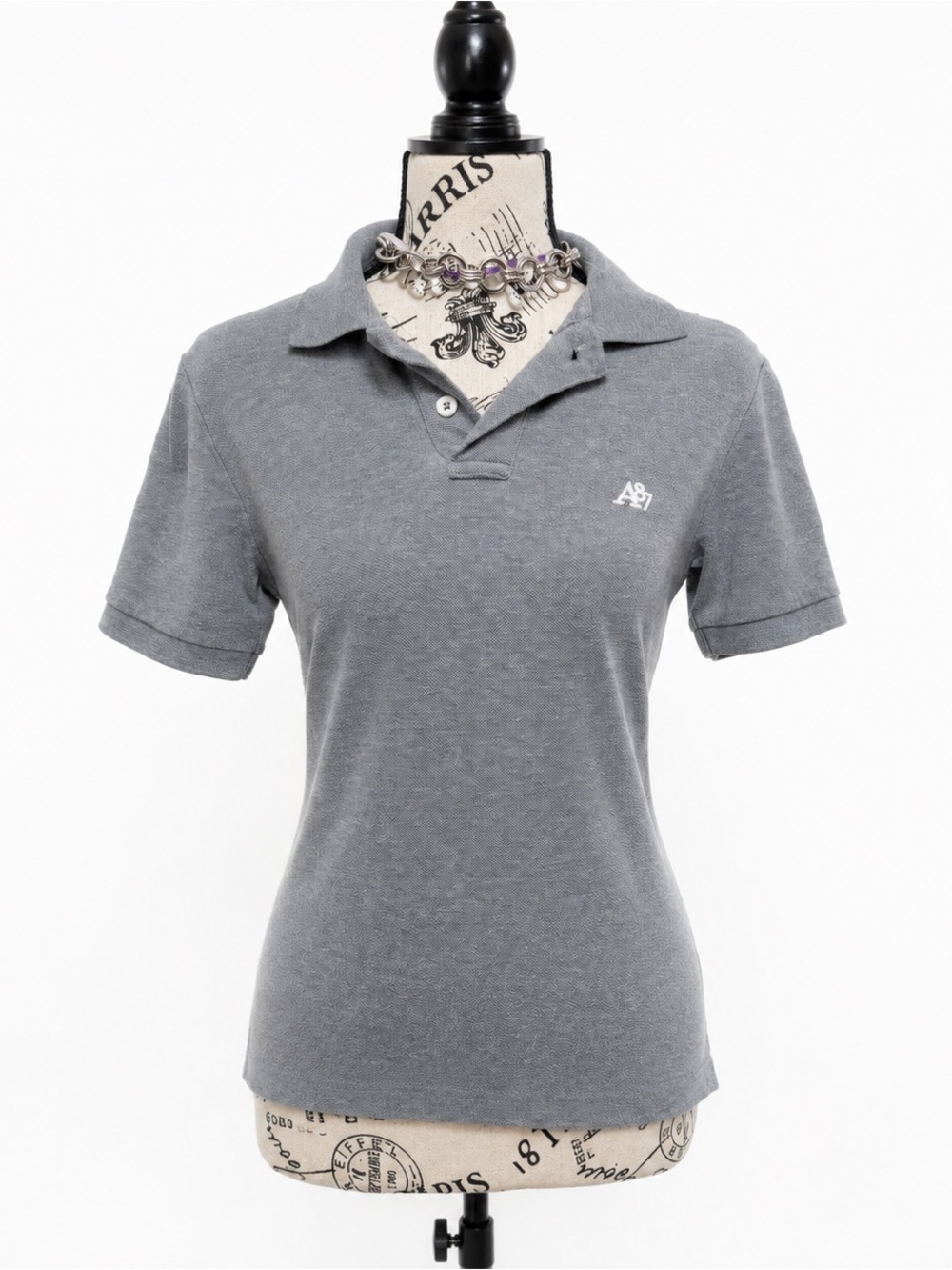 Aeropostale Women's Gray Short-Sleeve Polo